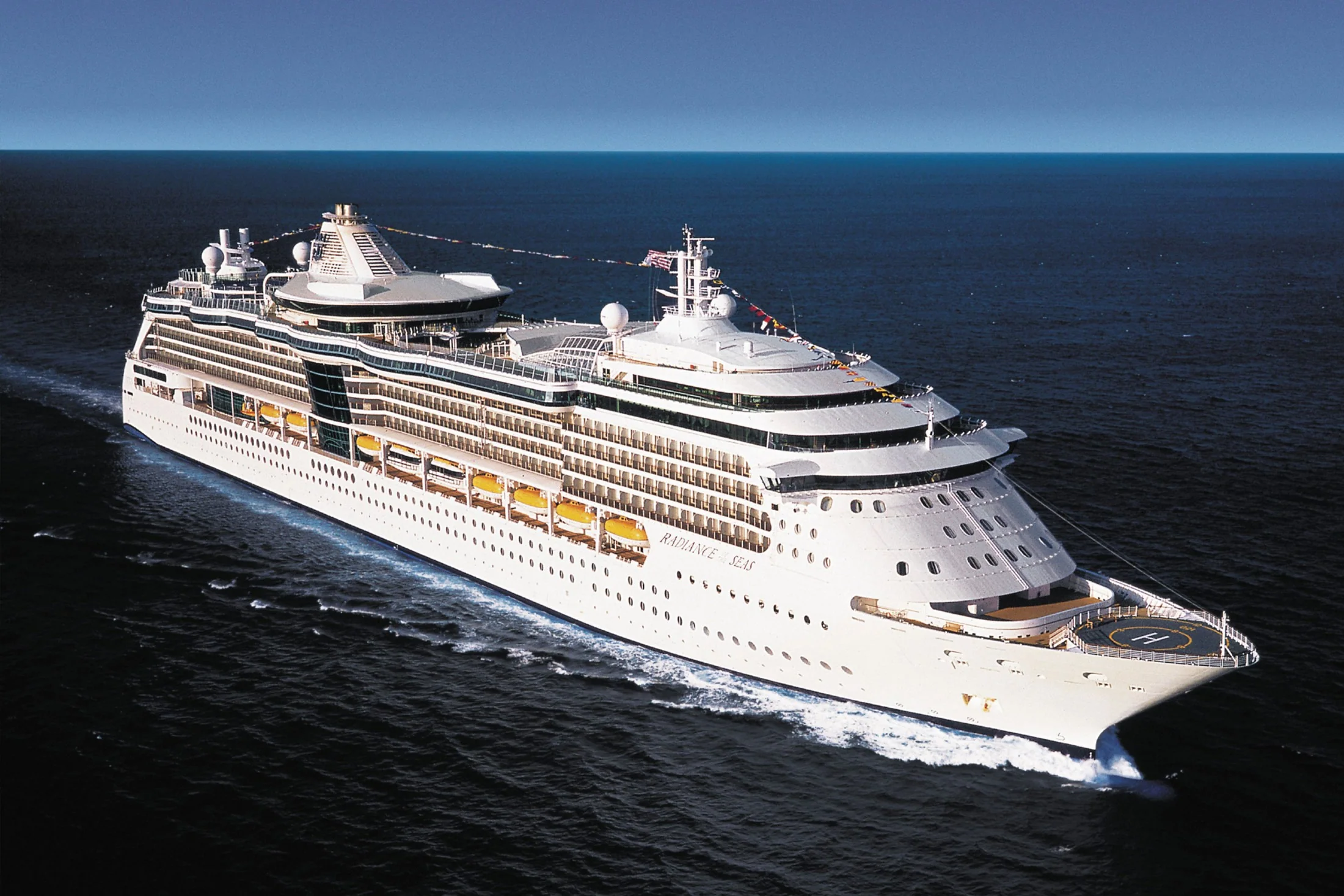 Radiance of the Seas sailing on the open ocean